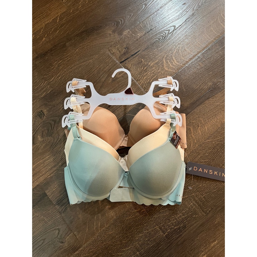 Danskin Super Soft Comfort Everyday Bra 3-Pack Scalloped Edge 34C Green Tan
